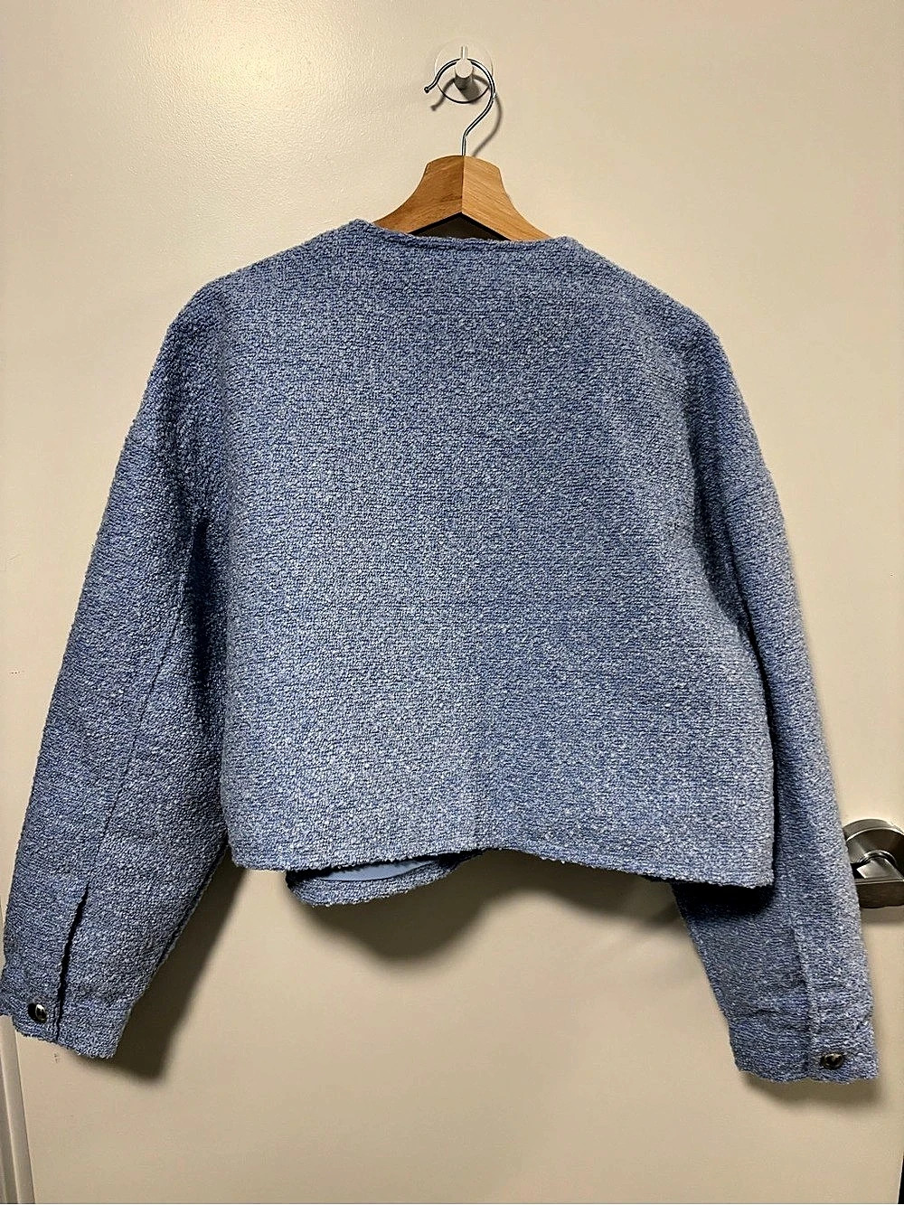 H&M Boucle Jacket in Blue Size XL Like New - Picture 2 of 7